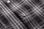 Women’s Gray Plaid Collared Long Sleeve Shirt