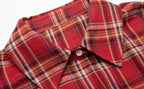 Women’s Red Plaid Collared Long Shirt