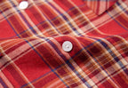 Women’s Red Plaid Collared Long Shirt
