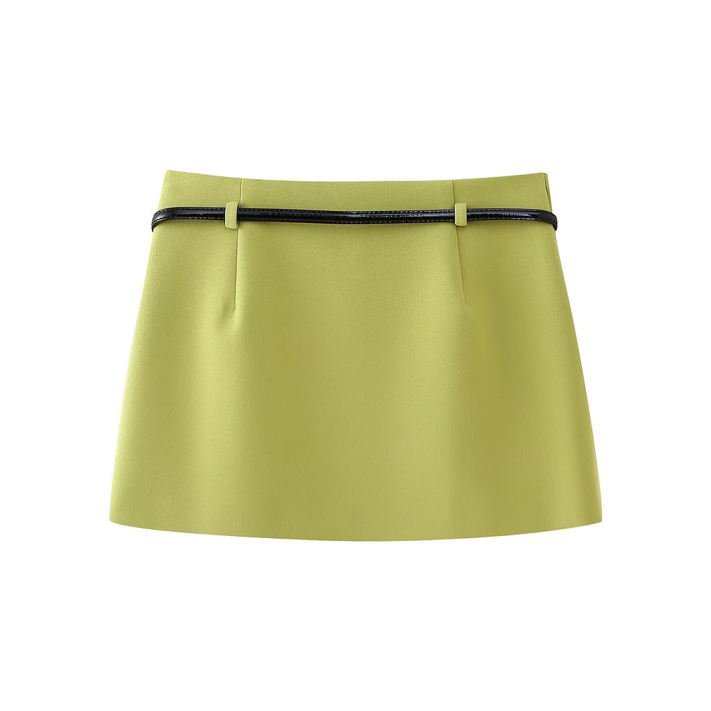 Women's Belted Jacket & Mini Skirt Set