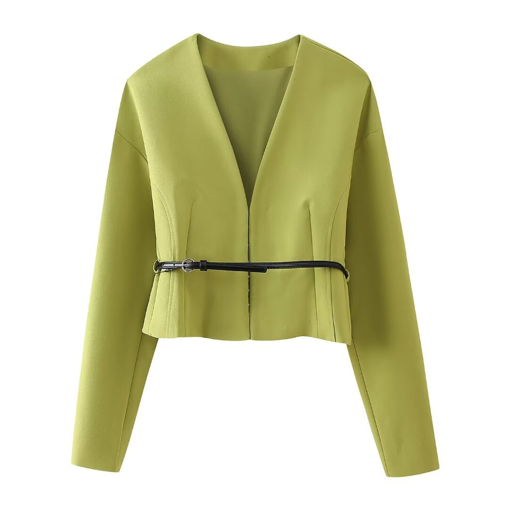 Women's Belted Jacket & Mini Skirt Set