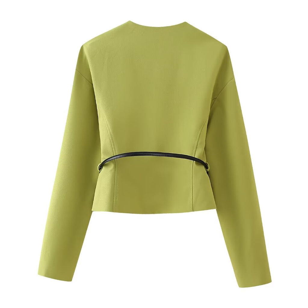 Women's Belted Jacket & Mini Skirt Set