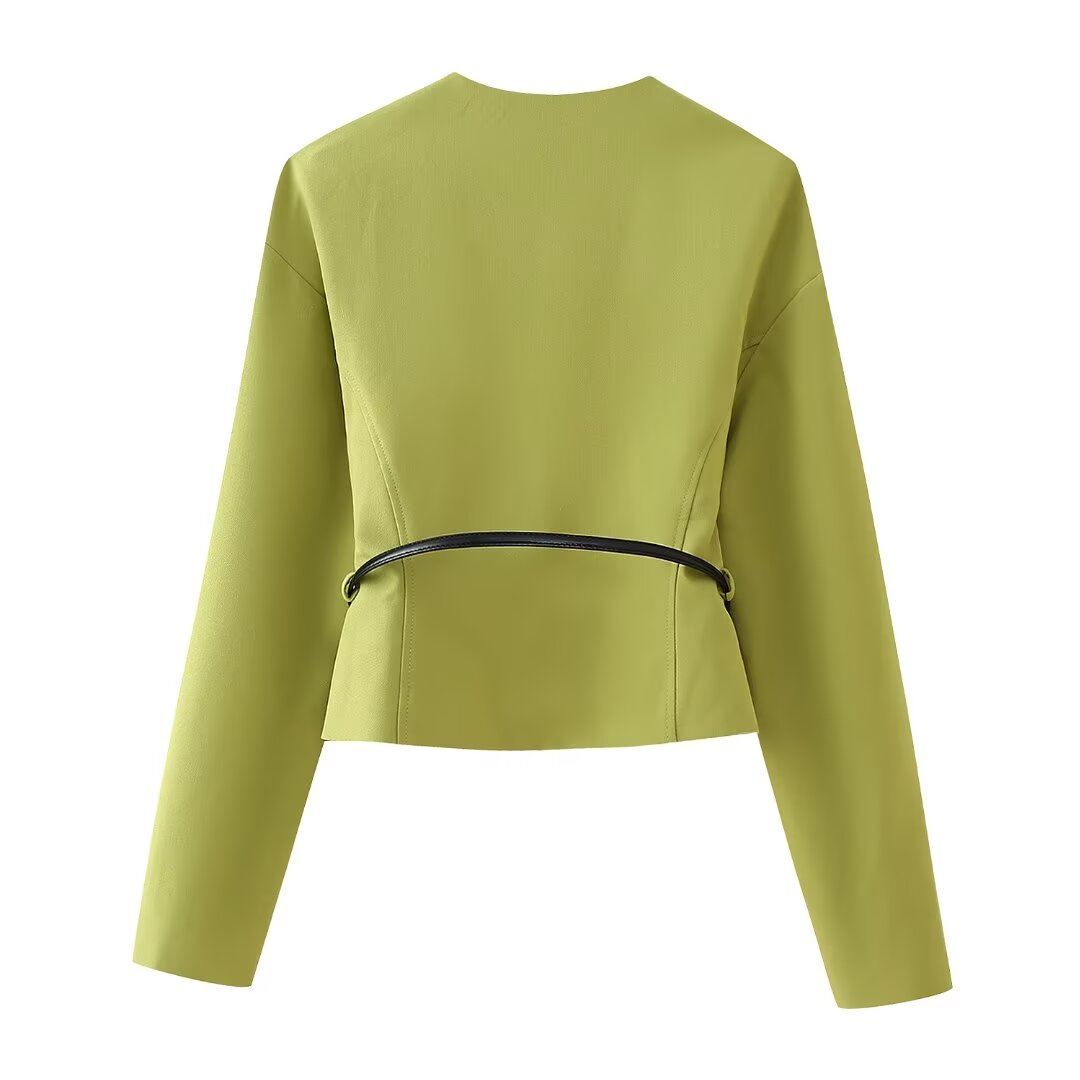 Women's Belted Jacket & Mini Skirt Set