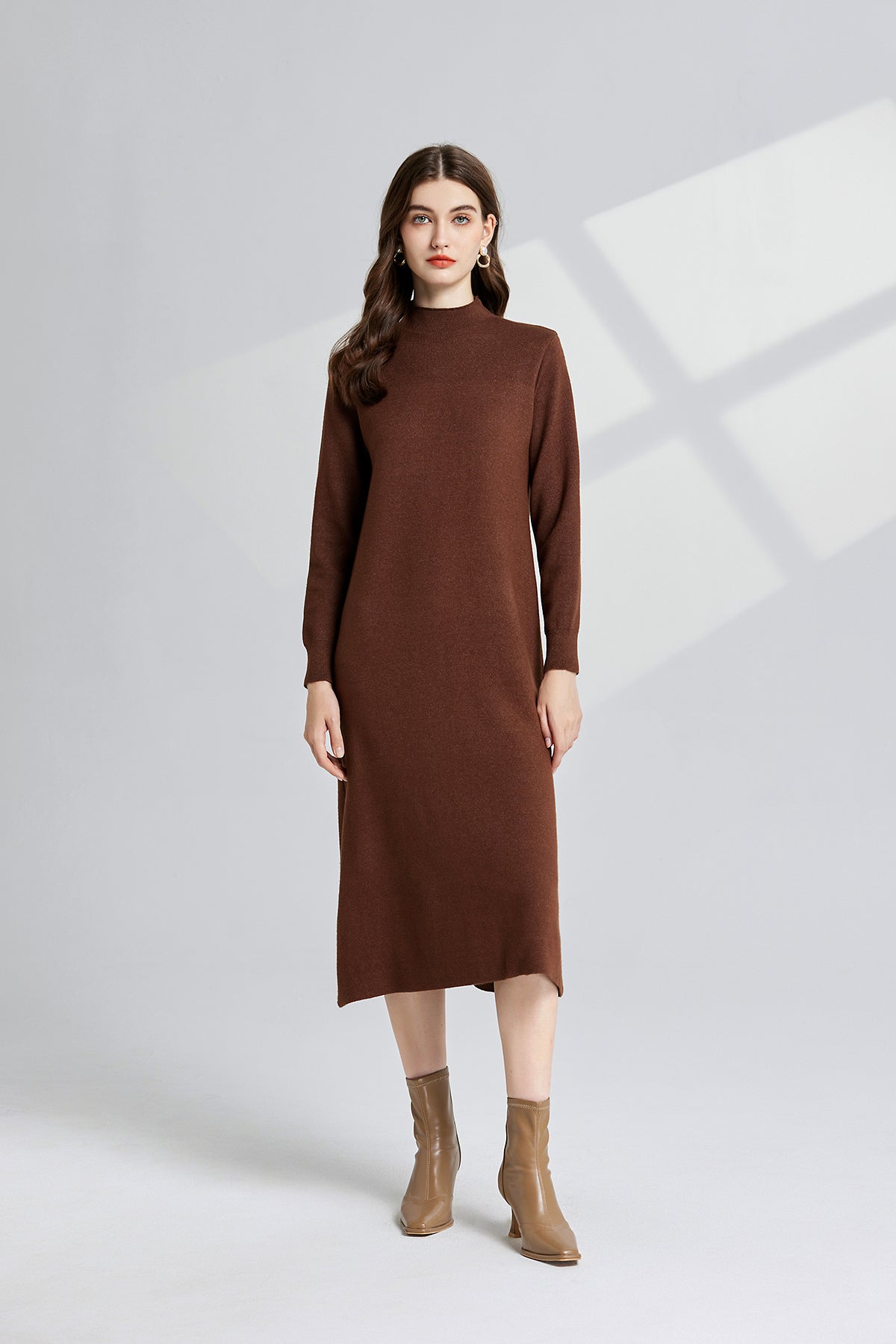 Women's 's Knit Vest & Long-Sleeve Dress Set