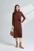 Women's 's Knit Vest & Long-Sleeve Dress Set