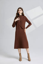 Women's 's Knit Vest & Long-Sleeve Dress Set