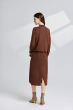 Women's 's Knit Vest & Long-Sleeve Dress Set