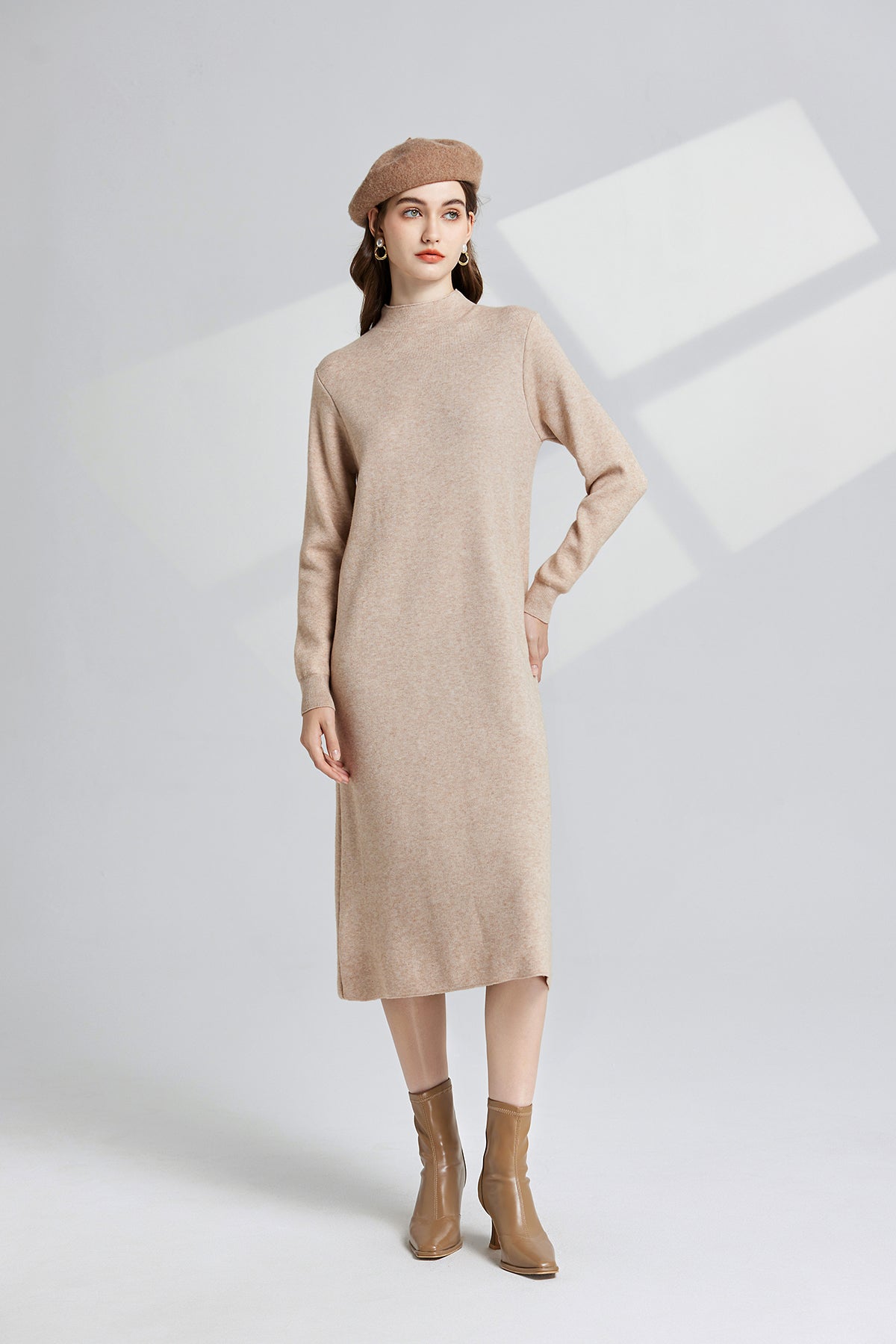 Women's 's Knit Vest & Long-Sleeve Dress Set