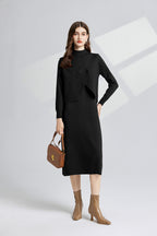 Women's 's Knit Vest & Long-Sleeve Dress Set