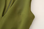 V-Neck Belted Sleeveless A-Line Mini Dress