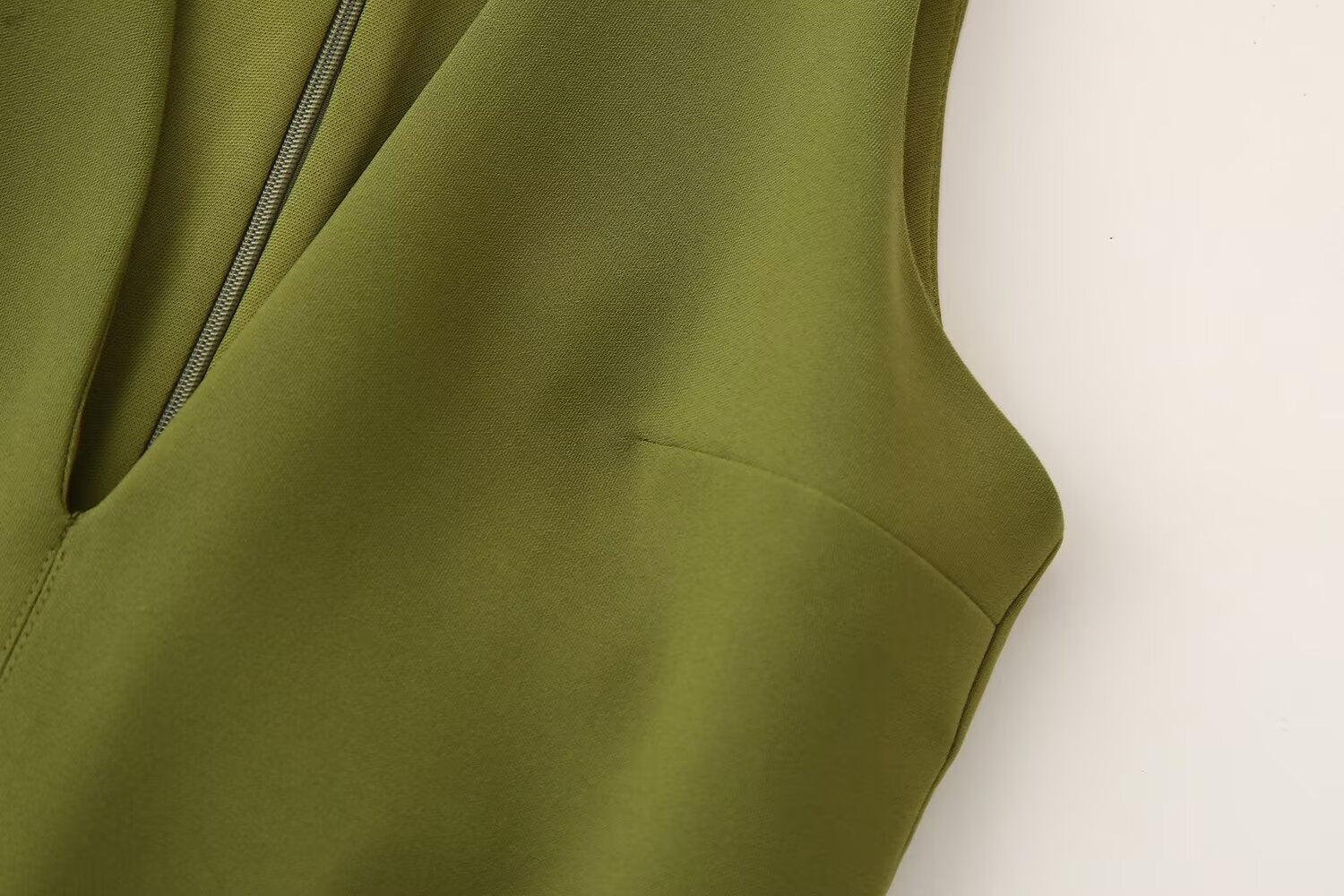 V-Neck Belted Sleeveless A-Line Mini Dress
