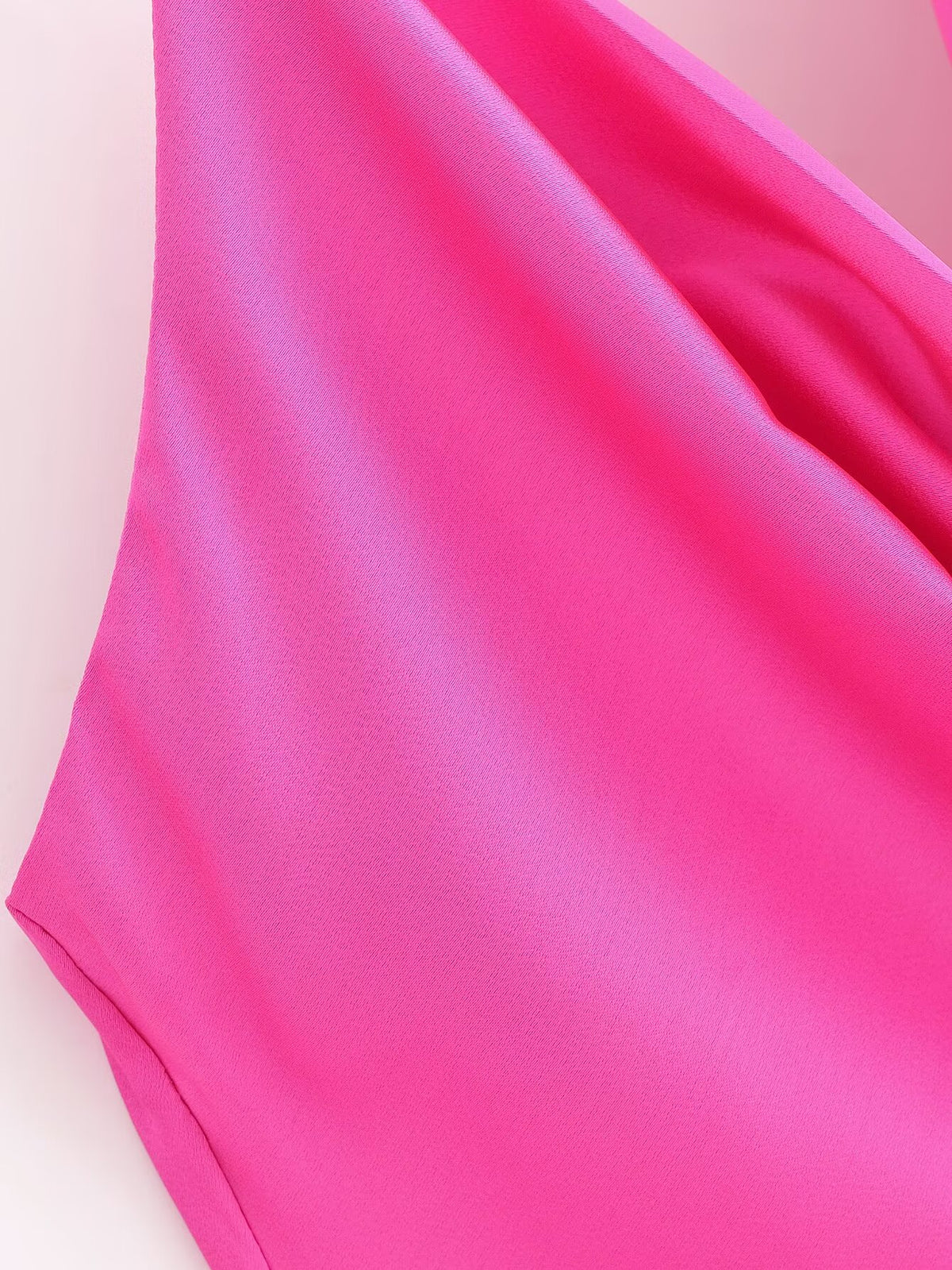 Women's Clothing Asymmetric Silk Satin Texture Underwear Midi Halter