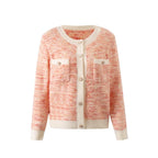 Women's Elegant Classic Cardigan For Autumn Pocket Crew Neck Coat
