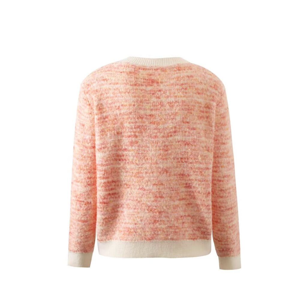 Women's Elegant Classic Cardigan For Autumn Pocket Crew Neck Coat
