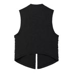 Women's Asymmetric Hem Beads Decoration Vest Dress