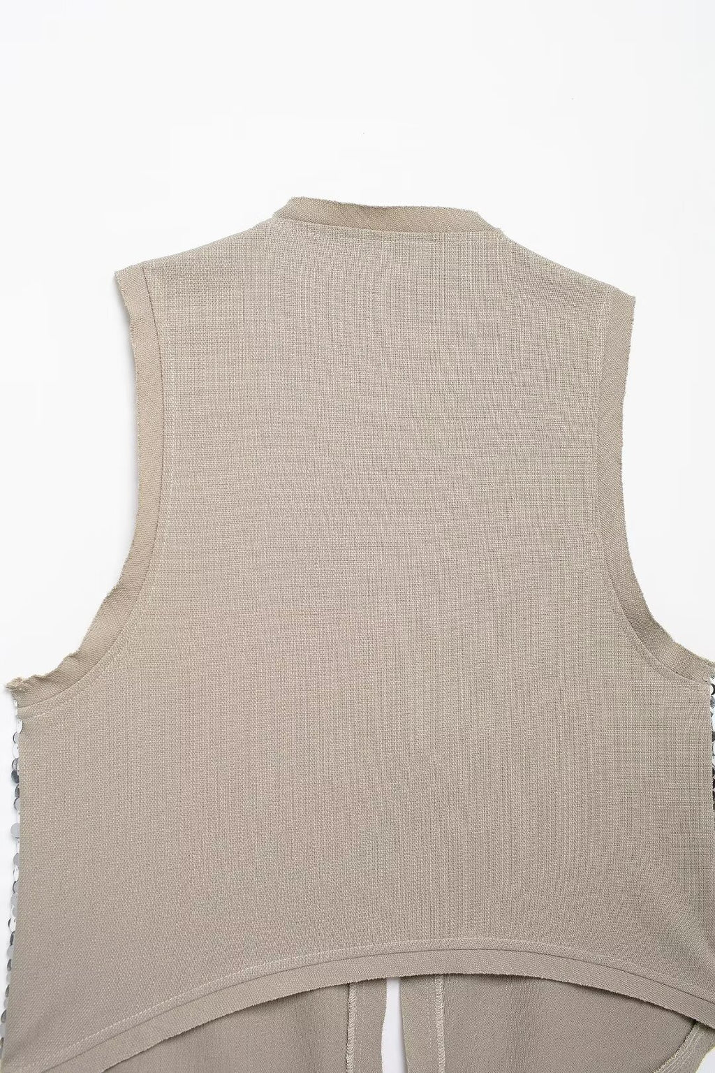 Women's Asymmetric Hem Beads Decoration Vest Dress