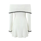 Women's Off Shoulder Lace Trim Long Dress