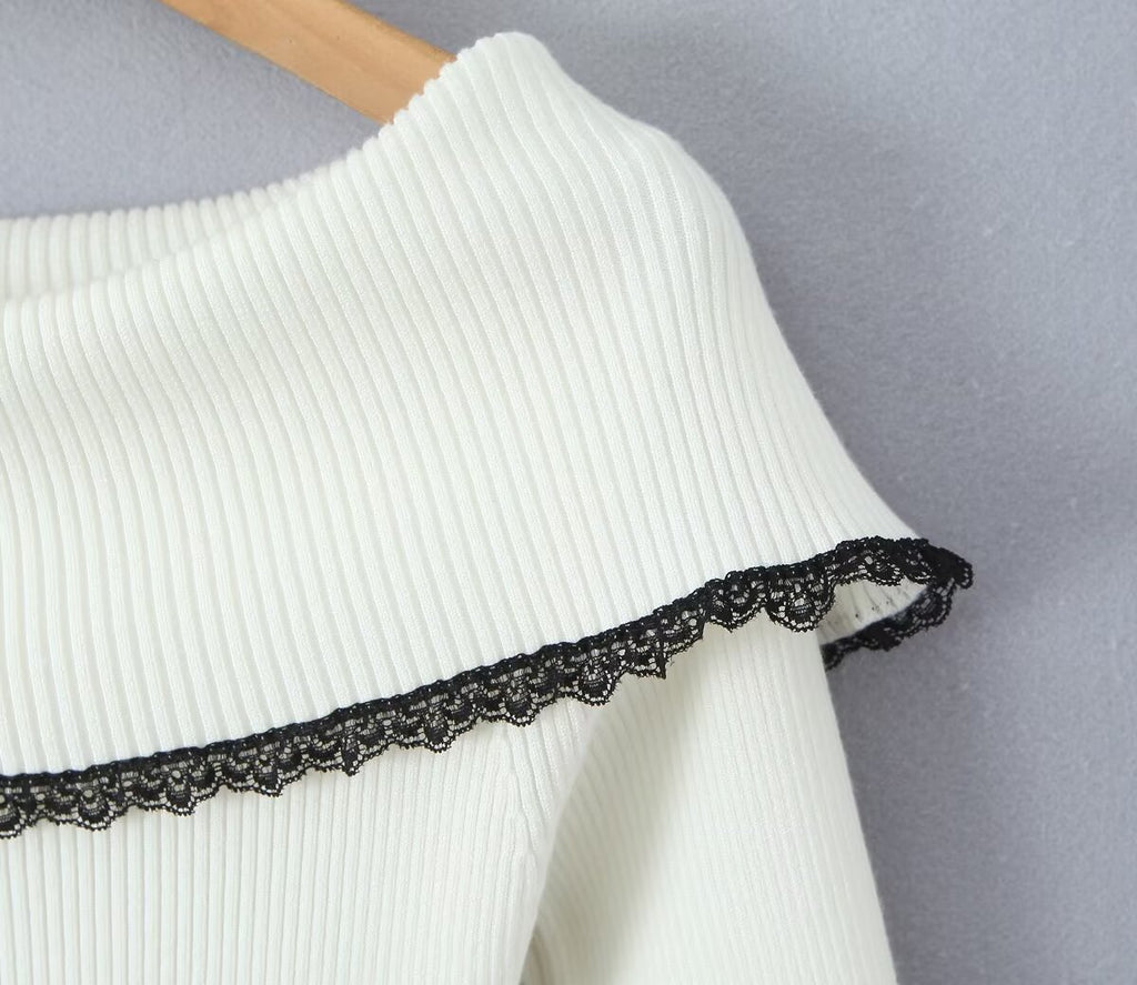 Women's Off Shoulder Lace Trim Long Dress