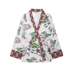 Women's Fall Women's Printed Kimono Shirt Casual Trousers