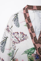 Women's Fall Women's Printed Kimono Shirt Casual Trousers