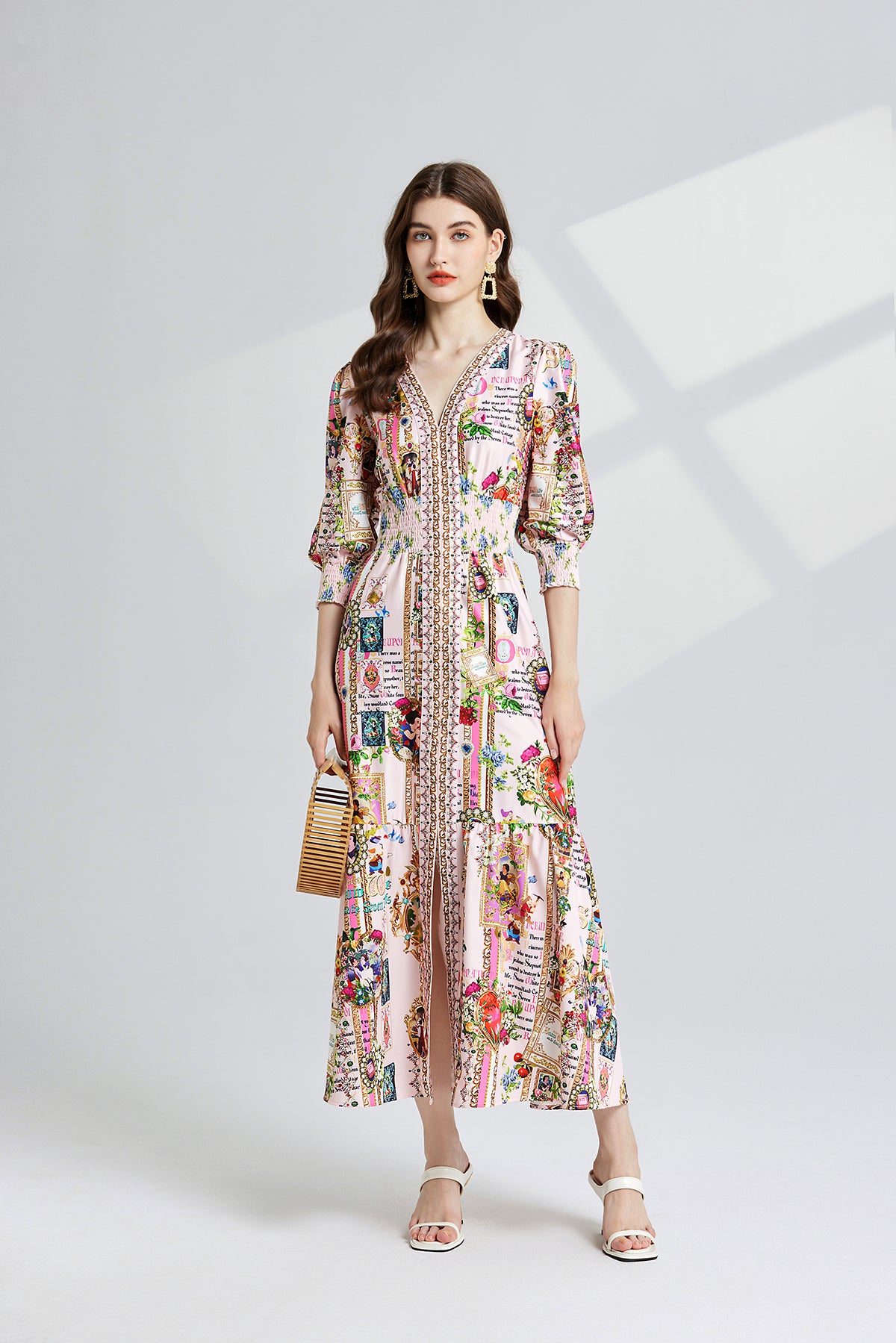 Women's 's Printed Slim-Fit A-Line Dress