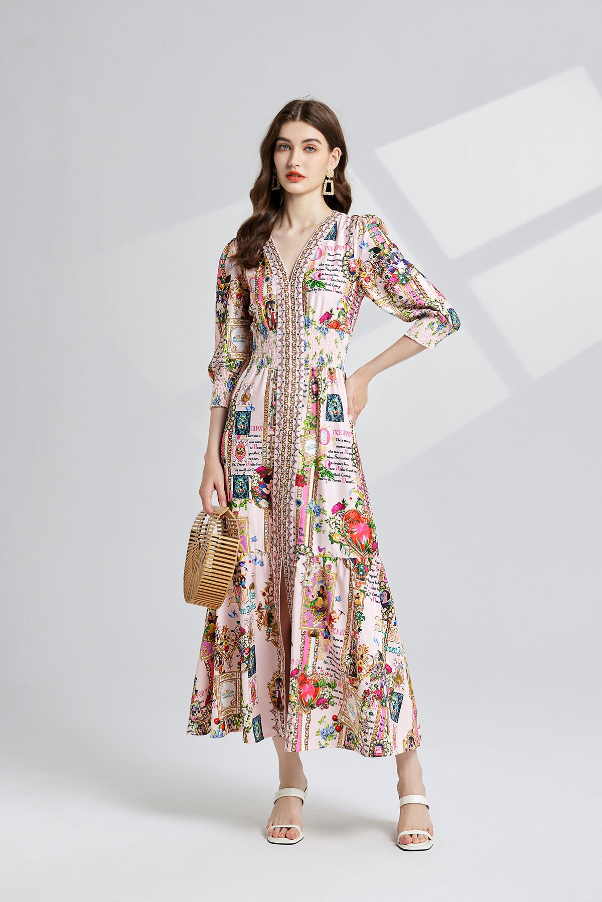 Women's 's Printed Slim-Fit A-Line Dress