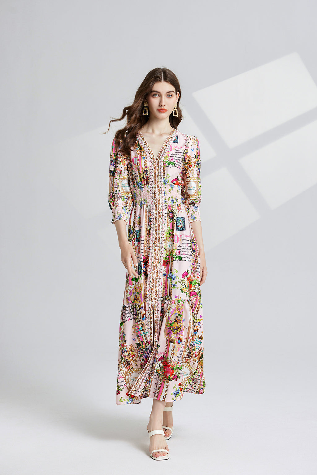 Women's 's Printed Slim-Fit A-Line Dress
