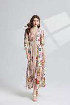 Women's 's Printed Slim-Fit A-Line Dress