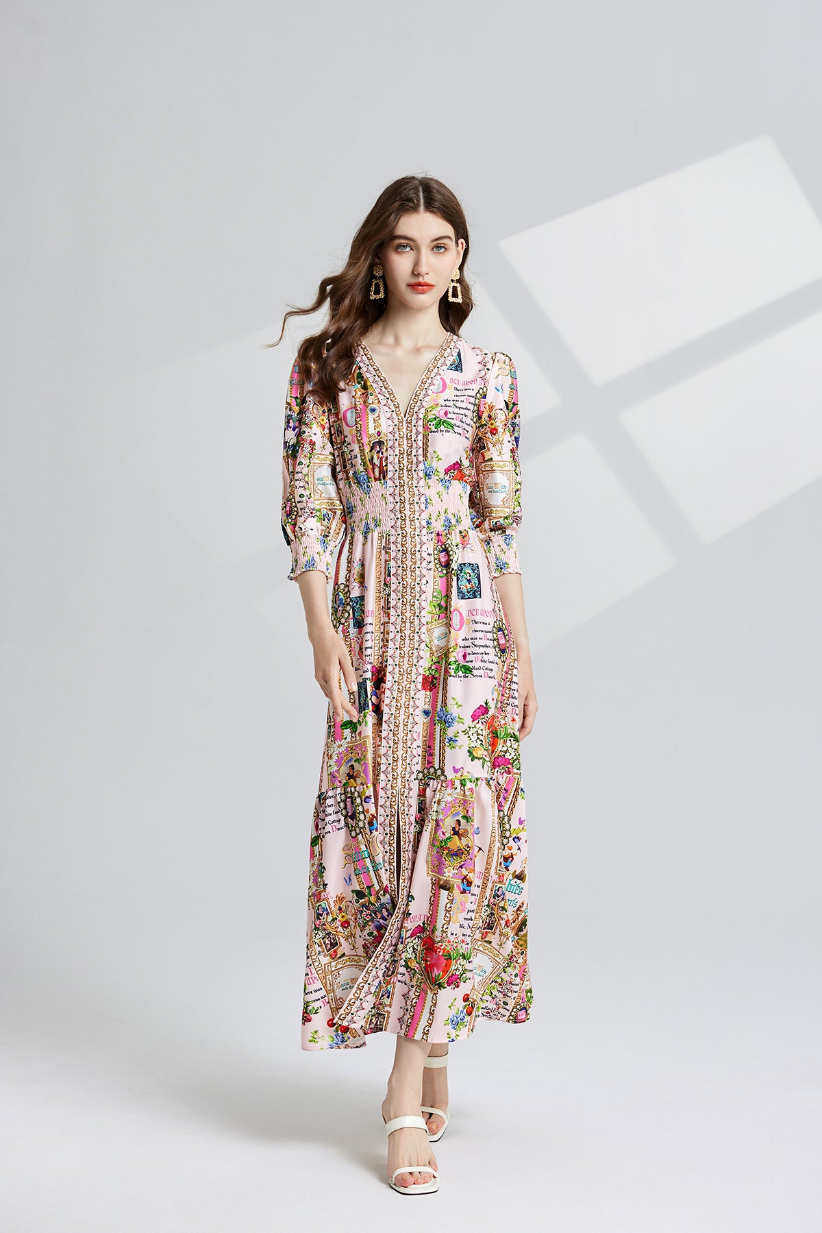 Women's 's Printed Slim-Fit A-Line Dress