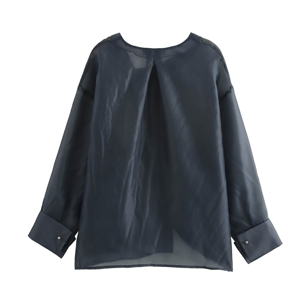 Women's Organza Shirt & Skirt Two-Piece Set