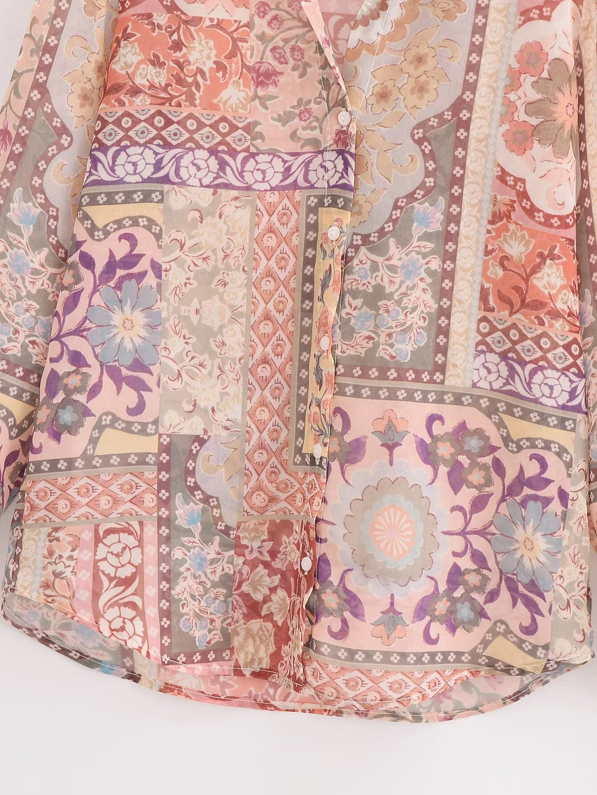Women's Graceful Comfortable Patchwork Printed Shirt