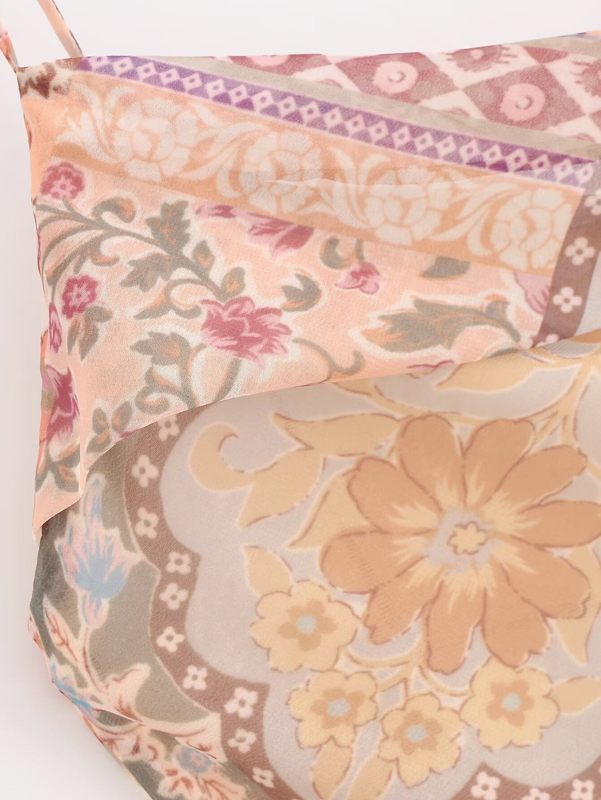 Backless Print Color Contrast Loose Slip Dress