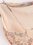 Backless Print Color Contrast Loose Slip Dress