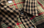 Women’s Retro Patchwork Plaid Long Shirt
