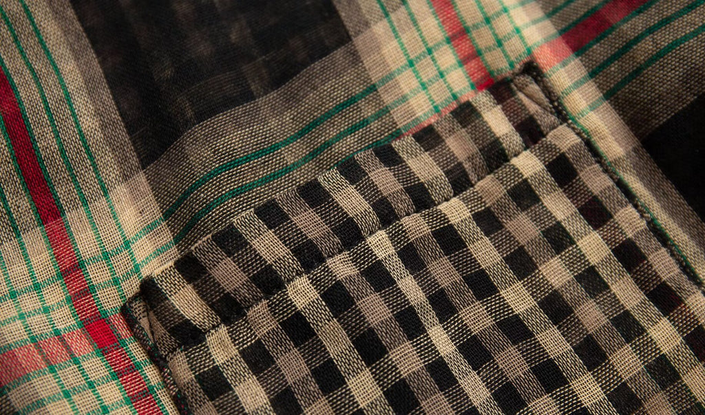 Women’s Retro Patchwork Plaid Long Shirt