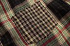 Women’s Retro Patchwork Plaid Long Shirt