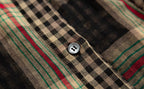 Women’s Retro Patchwork Plaid Long Shirt