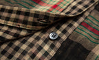 Women’s Retro Patchwork Plaid Long Shirt