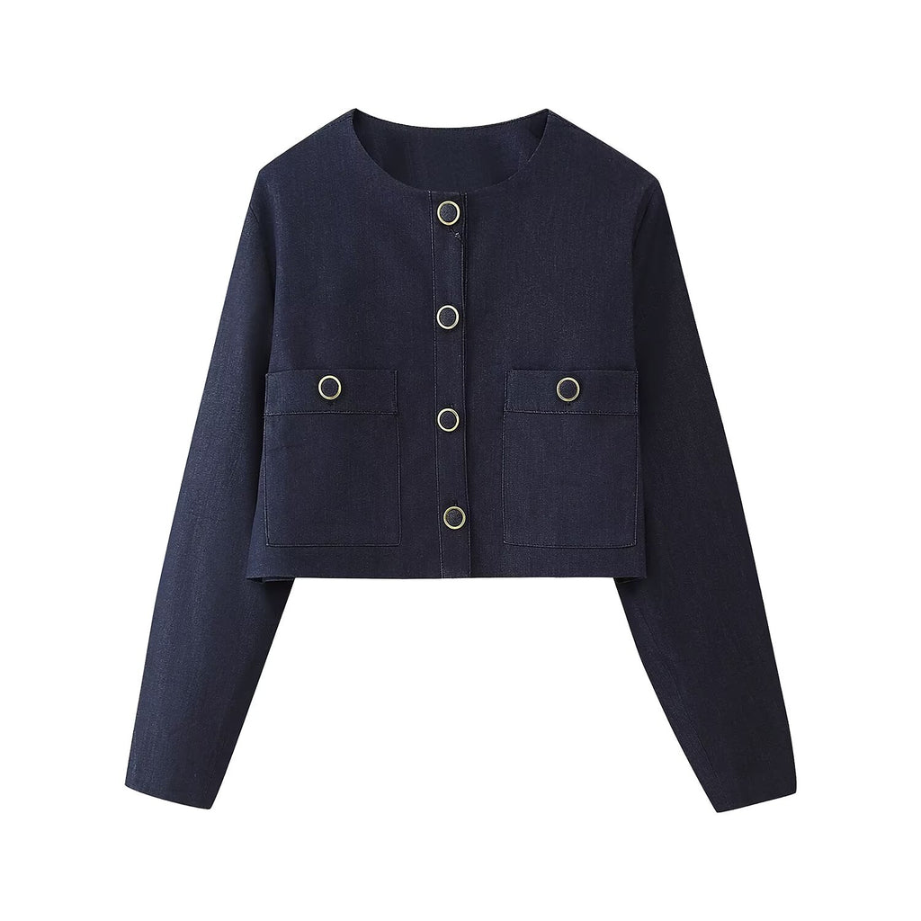 Women's Cropped Jacket & Wide-Leg Pants Set