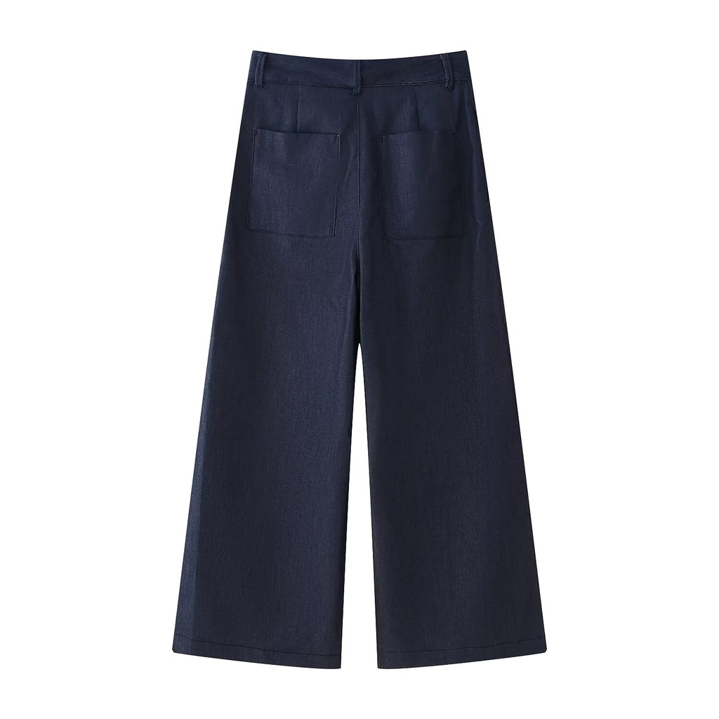 Women's Cropped Jacket & Wide-Leg Pants Set