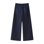 Women's Cropped Jacket & Wide-Leg Pants Set