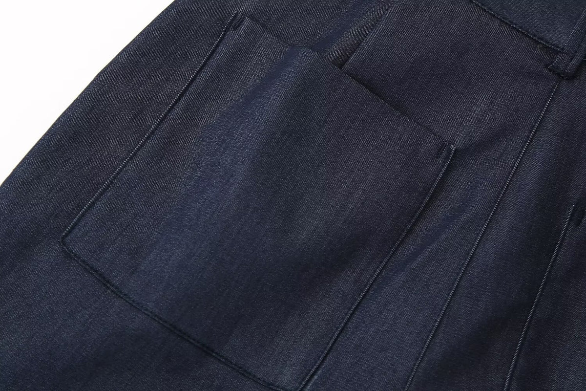 Women's Cropped Jacket & Wide-Leg Pants Set