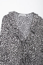 Women's Autumn Women's Animal Print Slim Fit Long Sleeve Trousers Suit