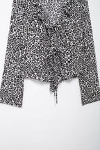 Women's Autumn Women's Animal Print Slim Fit Long Sleeve Trousers Suit