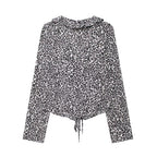 Women's Autumn Women's Animal Print Slim Fit Long Sleeve Trousers Suit