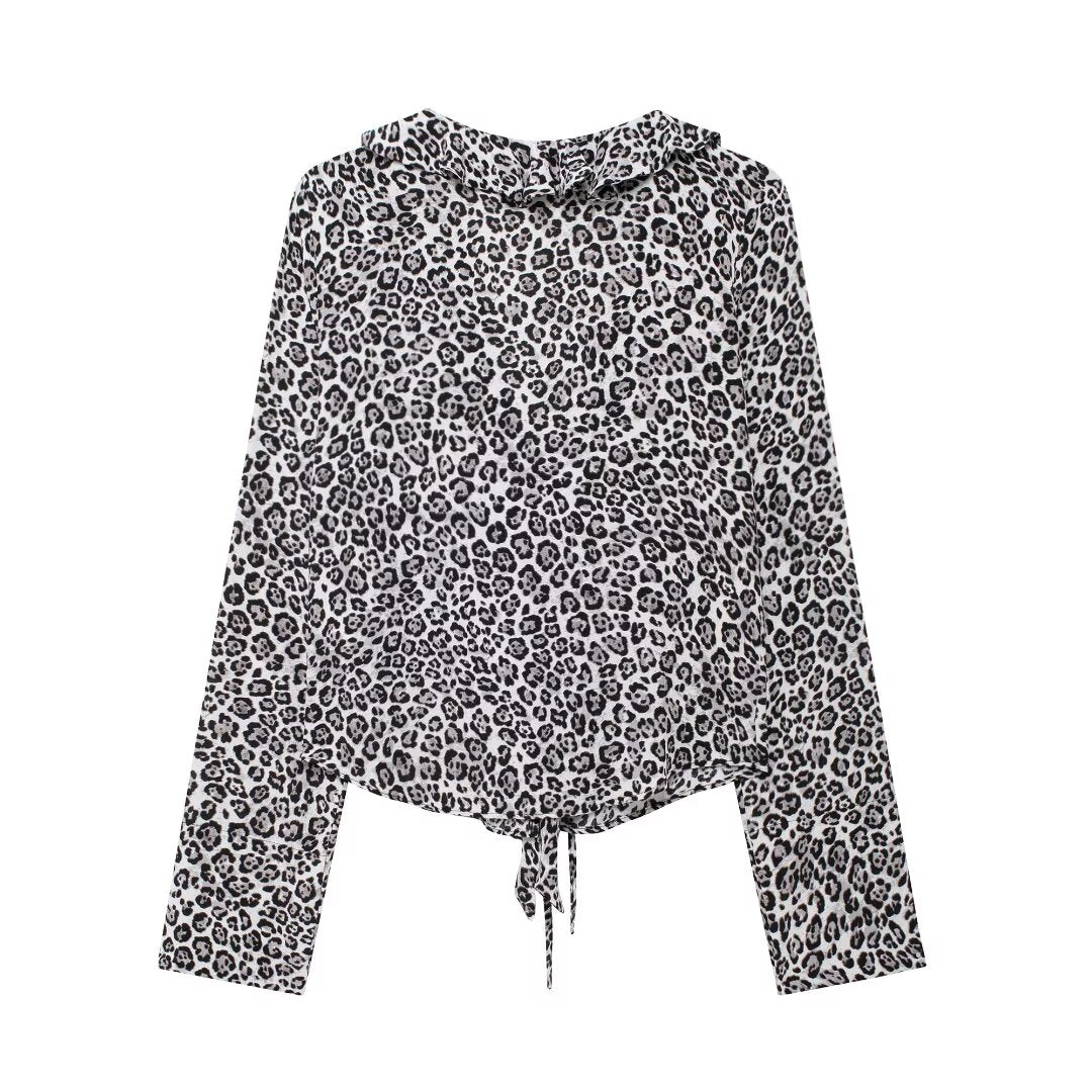 Women's Autumn Women's Animal Print Slim Fit Long Sleeve Trousers Suit
