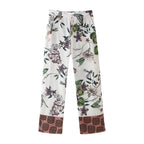 Fall V-Neck Printed Kimono Asymmetric Shirt Straight Pant Set