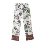 Fall V-Neck Printed Kimono Asymmetric Shirt Straight Pant Set