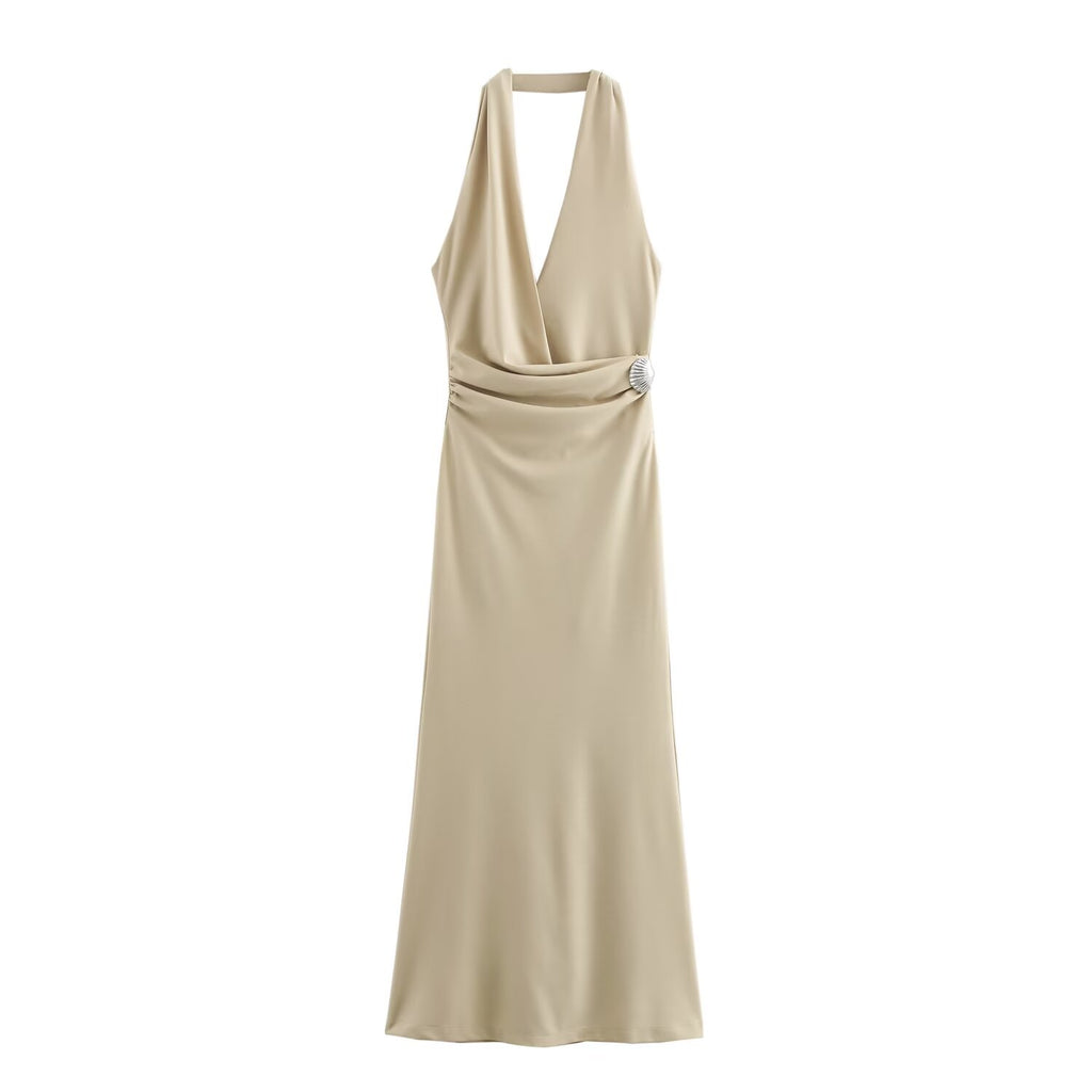 Women's Sleeveless Halter-Neck Dress