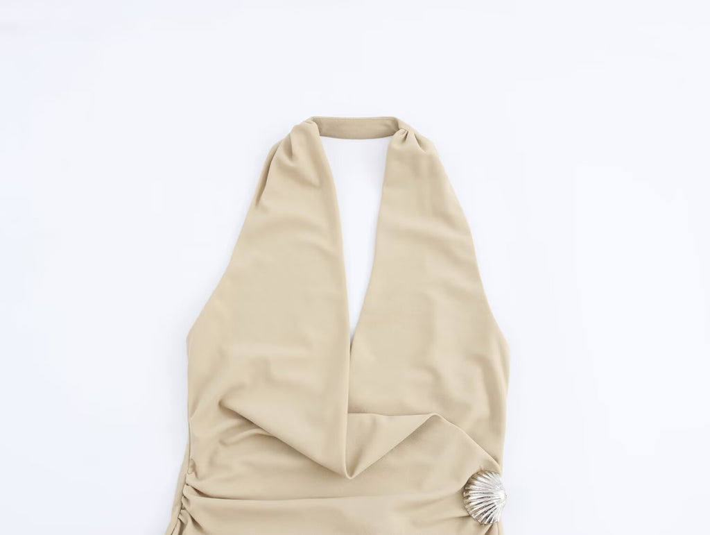 Women's Sleeveless Halter-Neck Dress